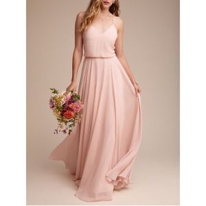 Inesse Chiffon V-Neck Spaghetti Strap Gown
